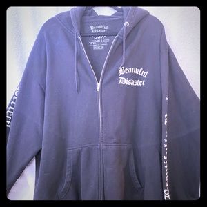 Beautiful Disaster zip up hoodie - Curvy 3X